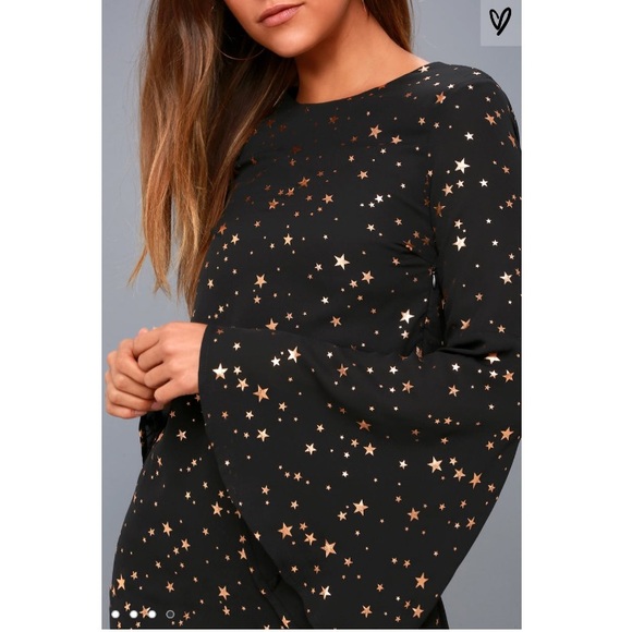 ⭐️ Lulu’s Shiny Rose Gold Star Dress ⭐️ - Picture 5 of 5